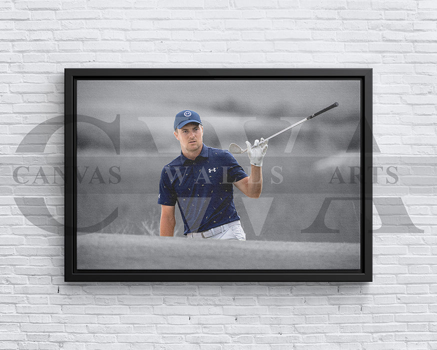 Jordan Spieth Black & White Canvas Art Golf Canvas Wall Art