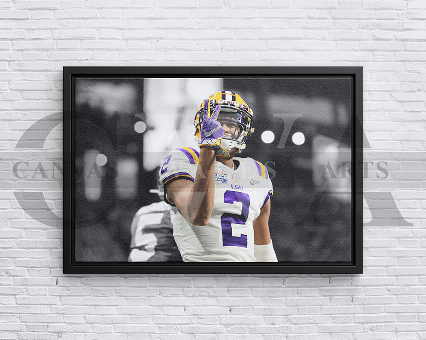 Justin Jefferson Black & White Canvas Art American Football Canvas Wall Art