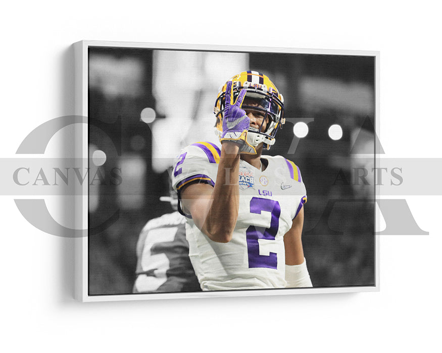 Justin Jefferson Black & White Canvas Art American Football Canvas Wall Art