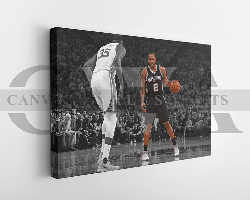 Kawhi Leonard Black & White Canvas Art Basketball Canvas Wall Art