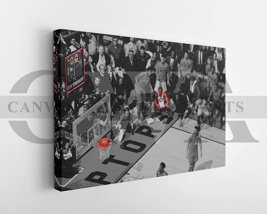 Kawhi Leonard Black & White Canvas Art Basketball Canvas Wall Art