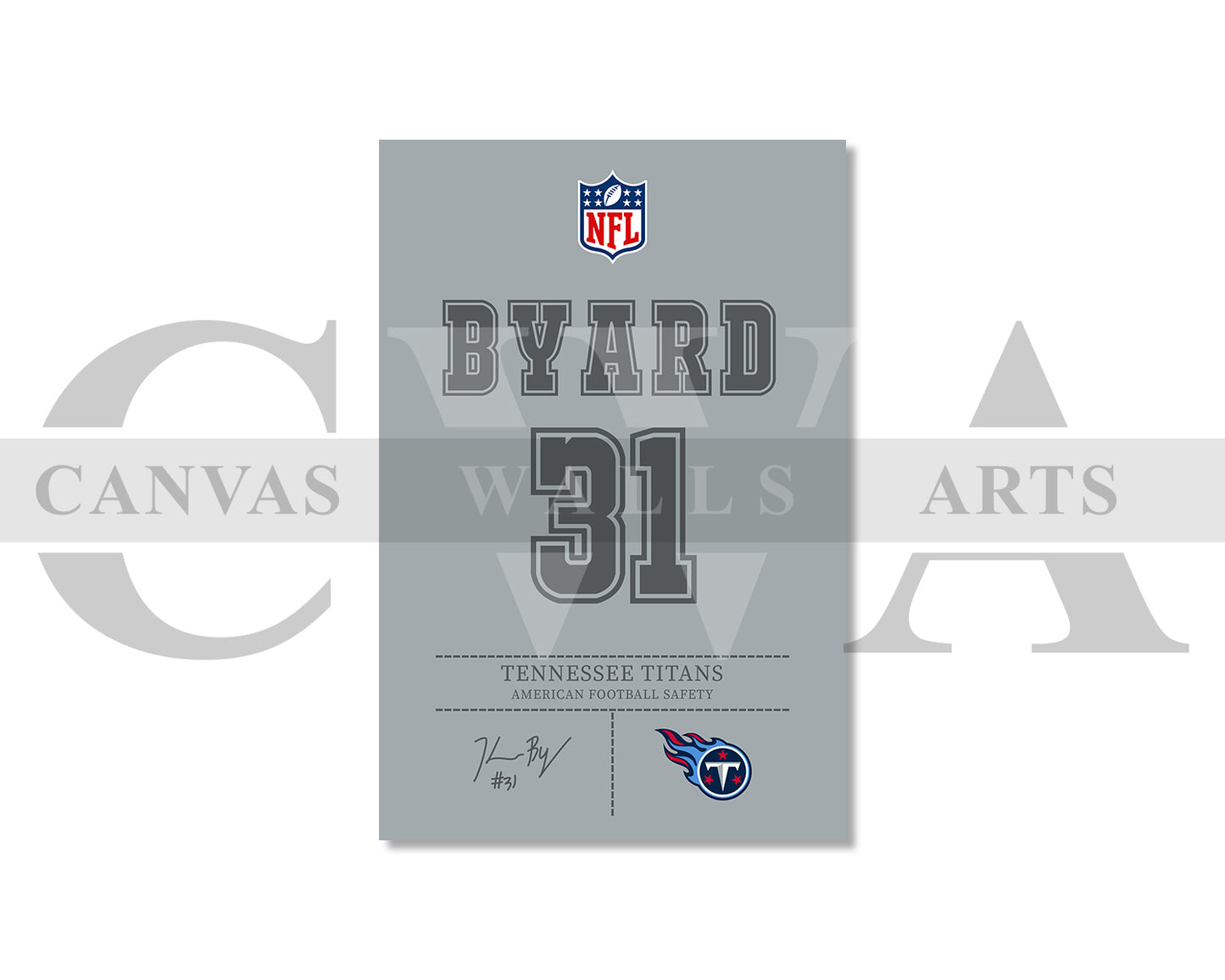 Kevin Byard Jersey Canvas Wall Art NFL Jersey Poster Print Canvas Frame Ready To Hang
