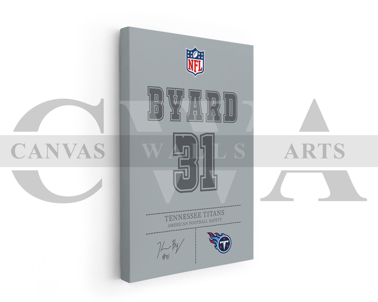 Kevin Byard Jersey Canvas Wall Art NFL Jersey Poster Print Canvas Frame Ready To Hang