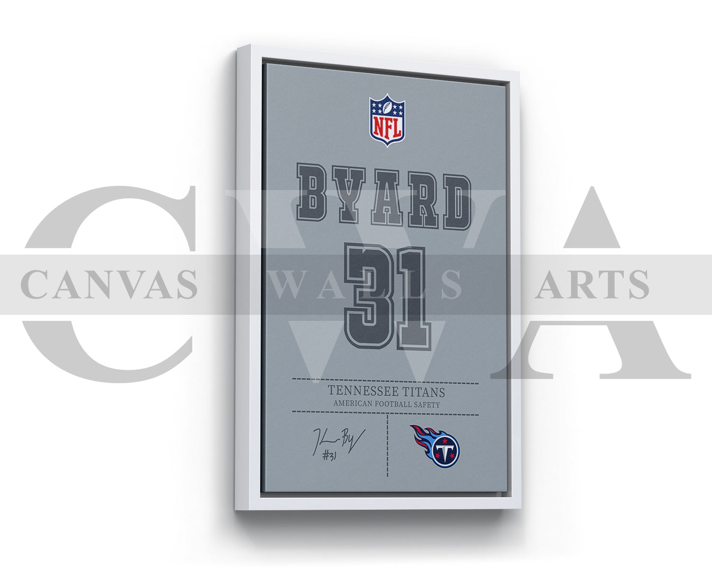 Kevin Byard Jersey Canvas Wall Art NFL Jersey Poster Print Canvas Frame Ready To Hang