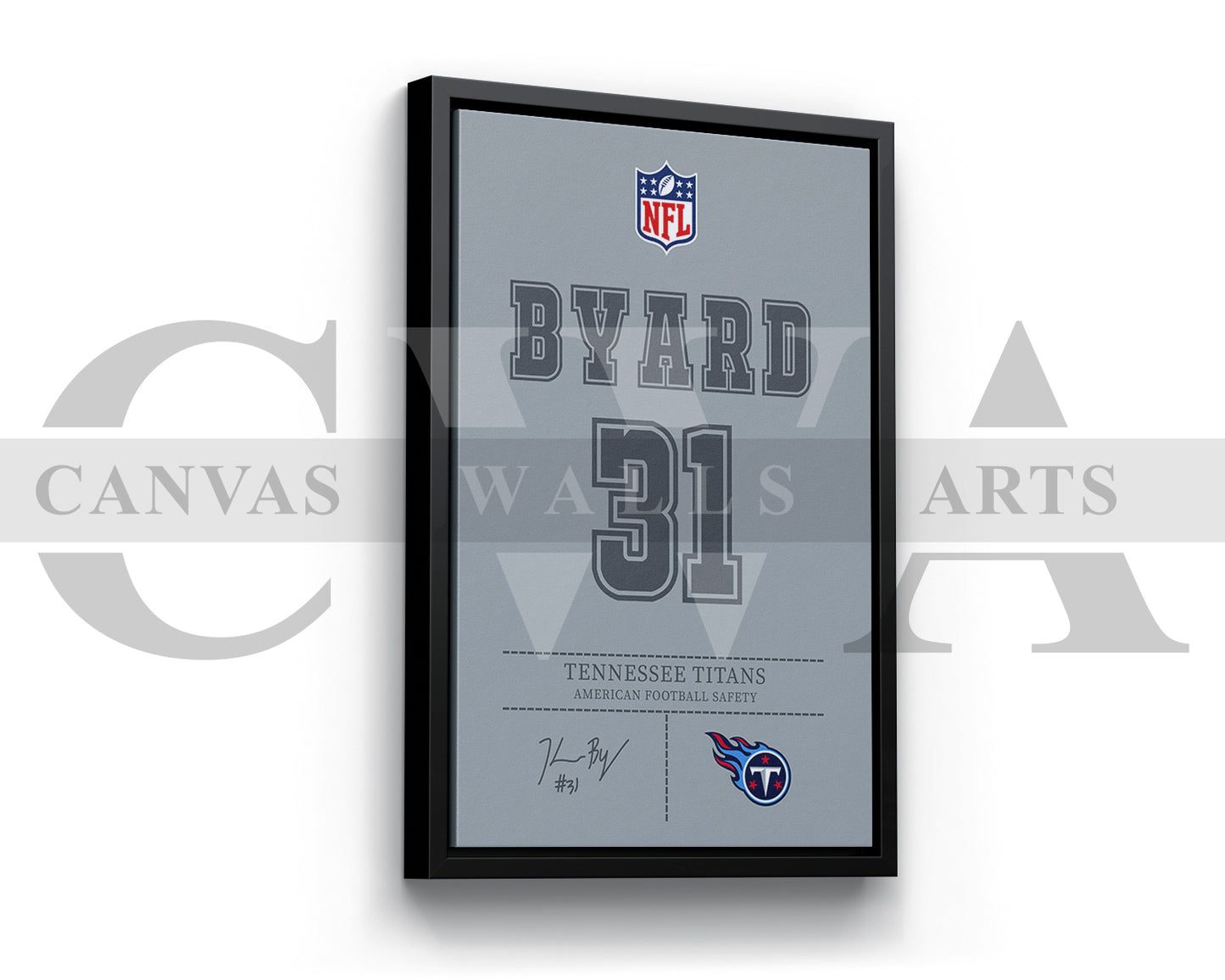 Kevin Byard Jersey Canvas Wall Art NFL Jersey Poster Print Canvas Frame Ready To Hang