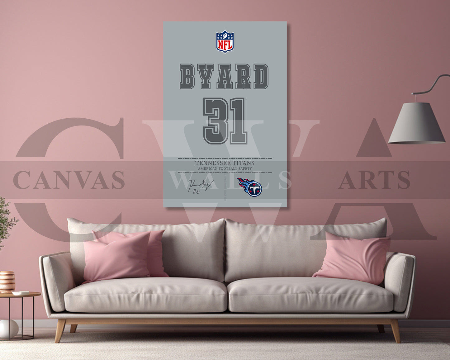 Kevin Byard Jersey Canvas Wall Art NFL Jersey Poster Print Canvas Frame Ready To Hang