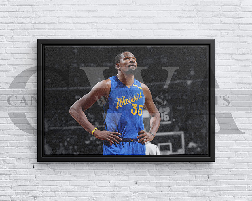 Kevin Durant Black & White Canvas Art Basketball Canvas Wall Art