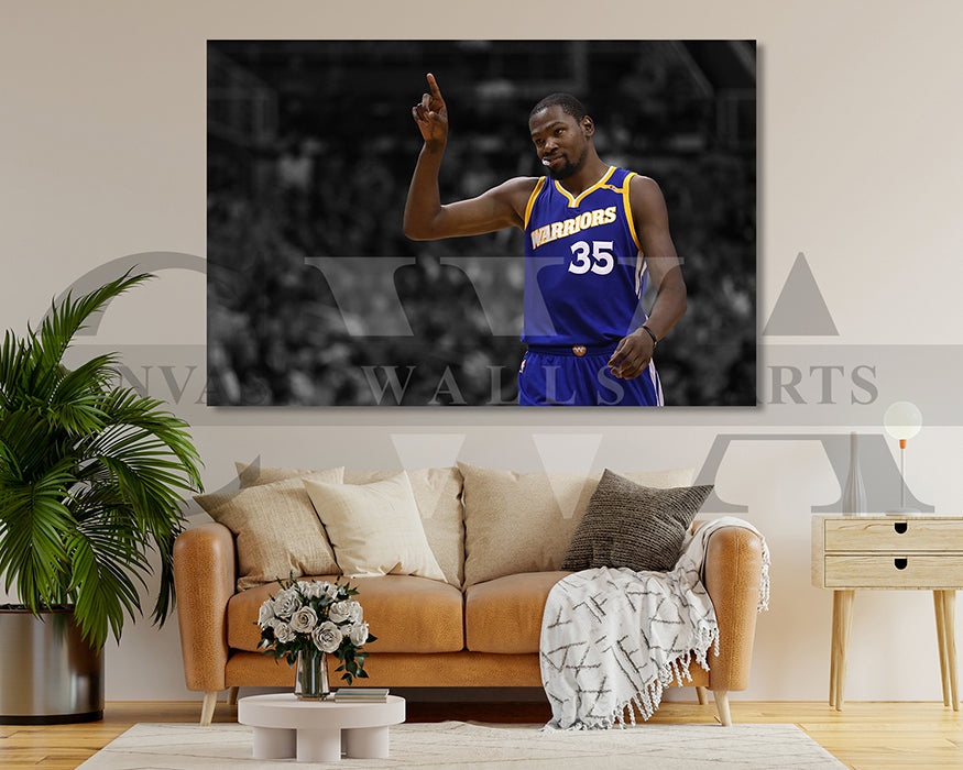Kevin Durant Black & White Canvas Art Basketball Canvas Wall Art