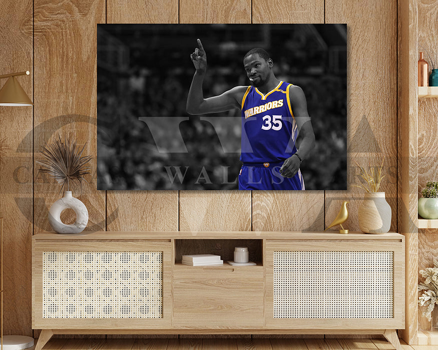 Kevin Durant Black & White Canvas Art Basketball Canvas Wall Art