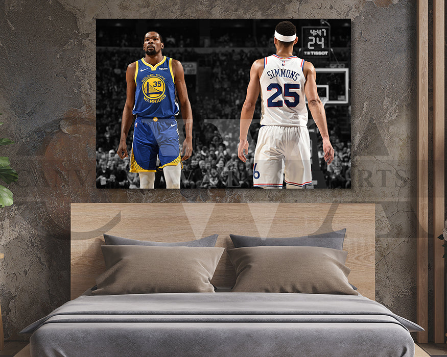 Kevin Durant Black & White Canvas Art Basketball Canvas Wall Art