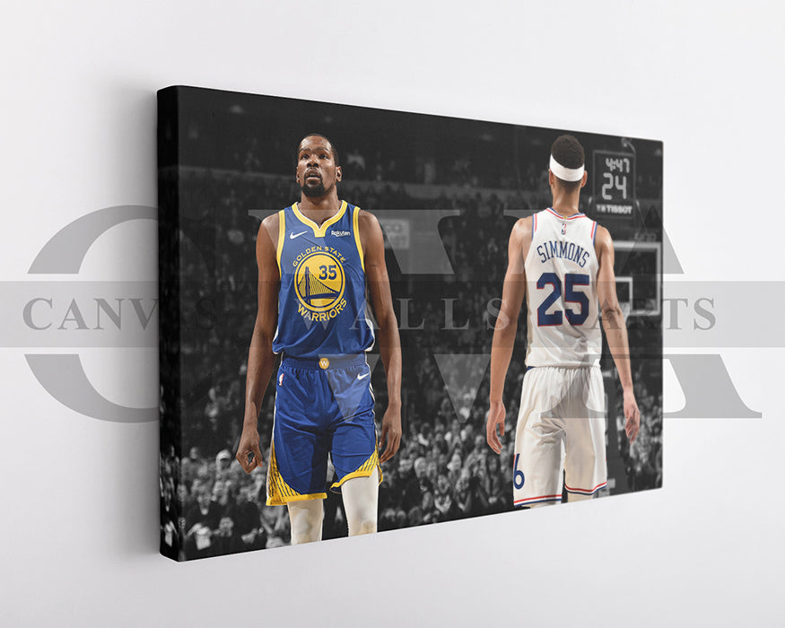 Kevin Durant Black & White Canvas Art Basketball Canvas Wall Art
