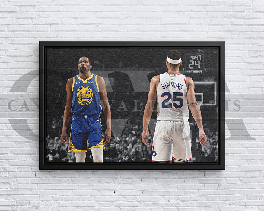 Kevin Durant Black & White Canvas Art Basketball Canvas Wall Art