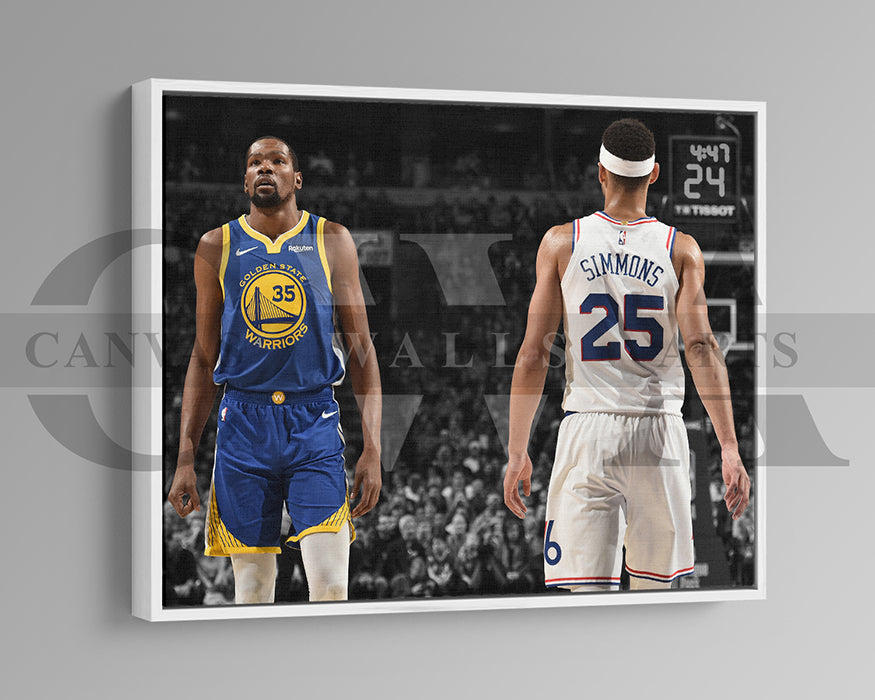 Kevin Durant Black & White Canvas Art Basketball Canvas Wall Art