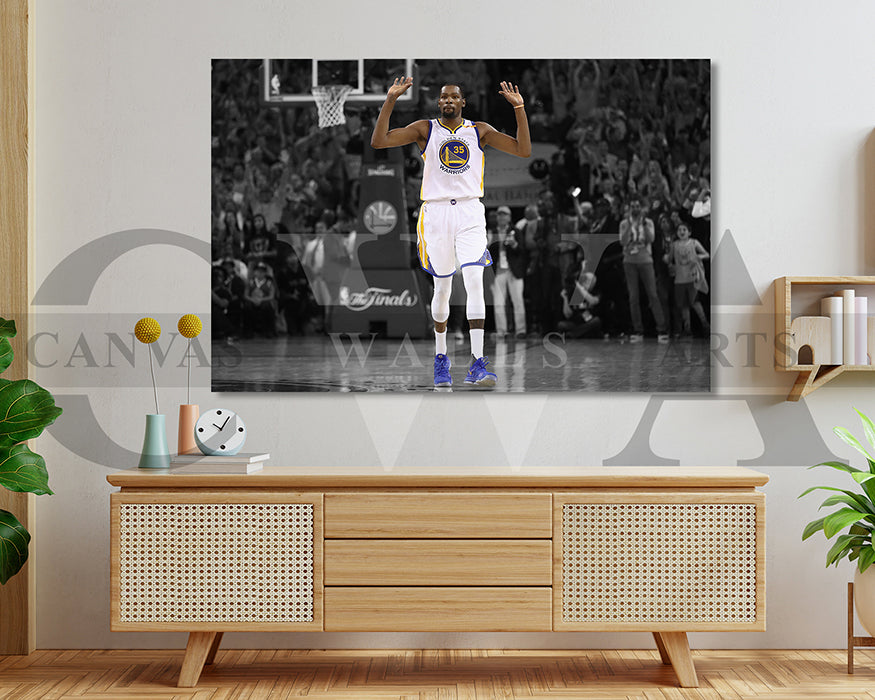 Kevin Durant Black & White Canvas Art Basketball Canvas Wall Art