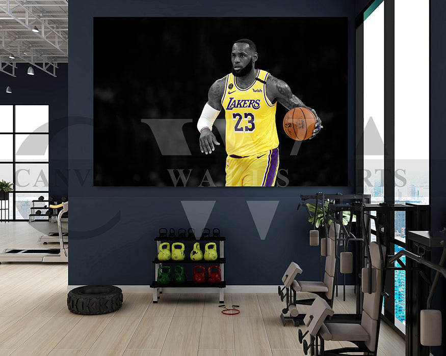 LeBron James Black & White Canvas Art Basketball Canvas Wall Art