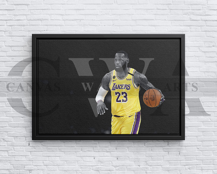 LeBron James Black & White Canvas Art Basketball Canvas Wall Art