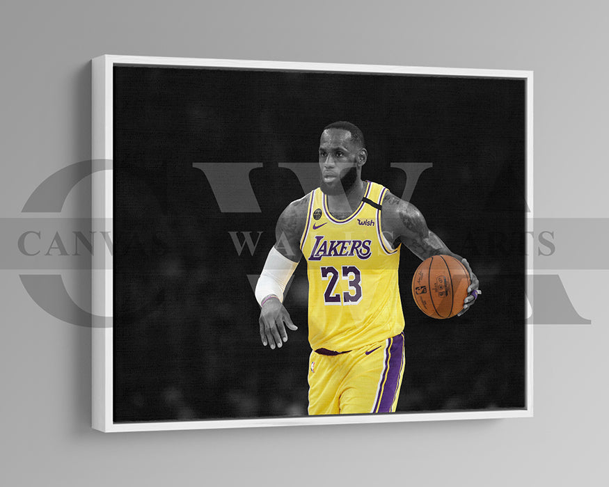 LeBron James Black & White Canvas Art Basketball Canvas Wall Art