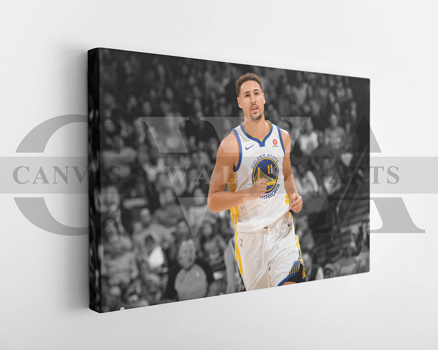 Klay Thompson Black & White Canvas Art Basketball Canvas Wall Art