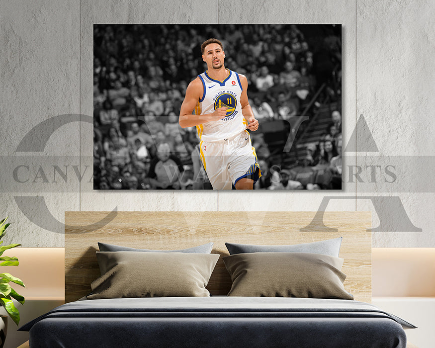 Klay Thompson Black & White Canvas Art Basketball Canvas Wall Art