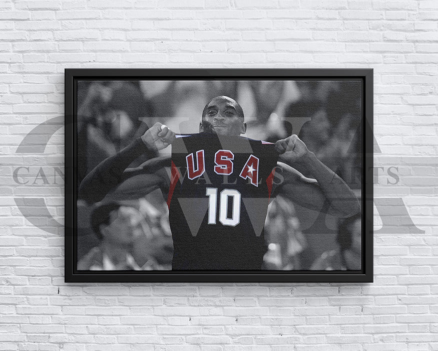 Kobe Bryant Black & White Canvas Art Basketball Canvas Wall Art