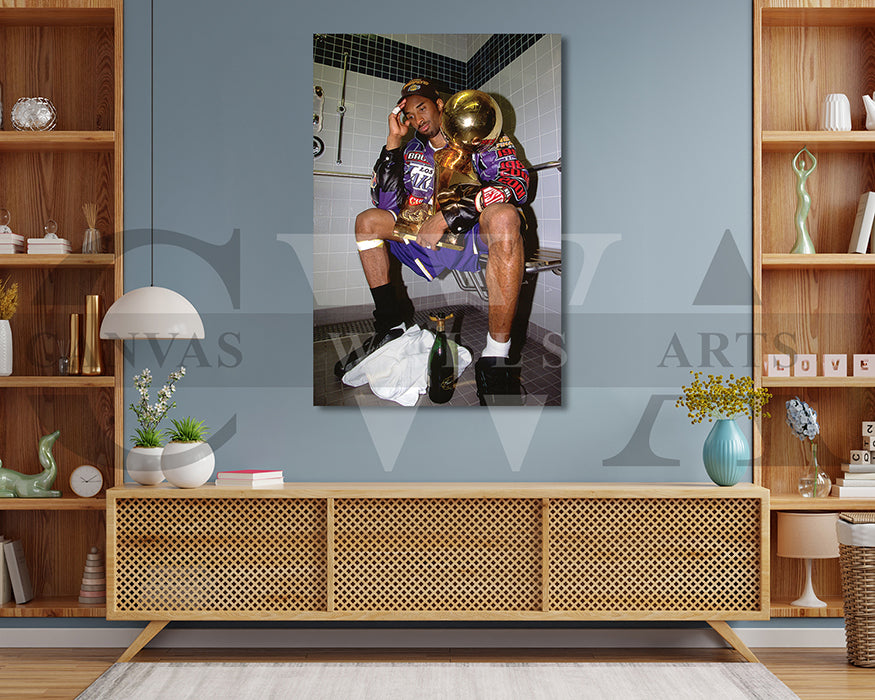 Kobe Bryant Trophy Canvas Wall Art