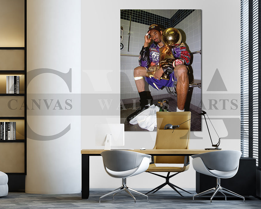 Kobe Bryant Trophy Canvas Wall Art