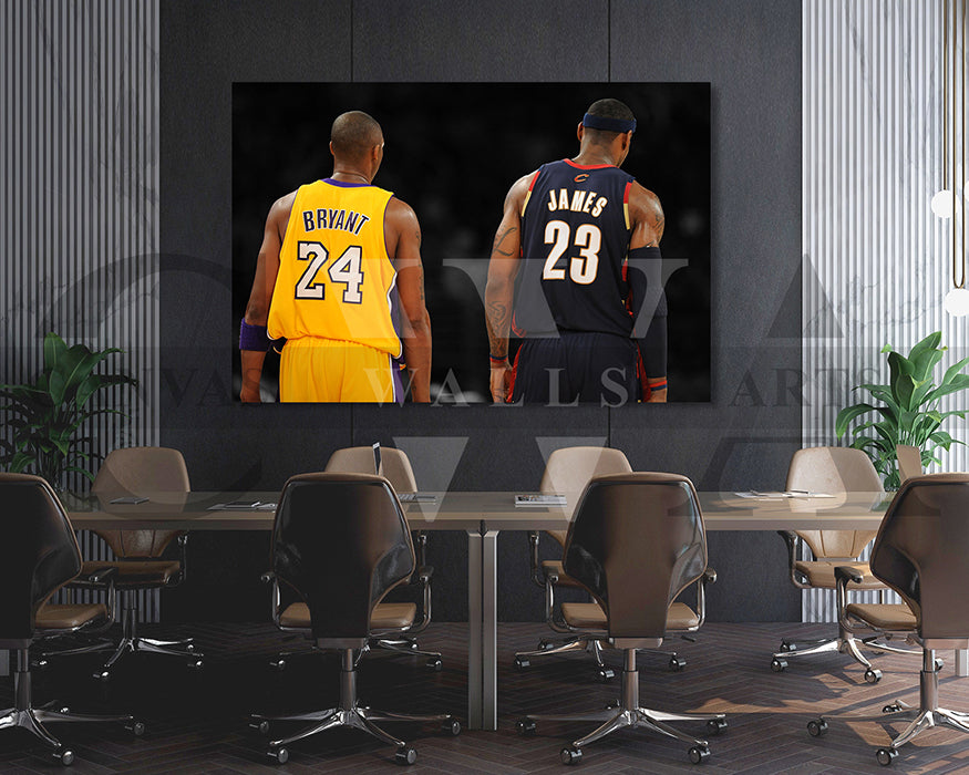 LeBron James Black & White Canvas Art Basketball Canvas Wall Art