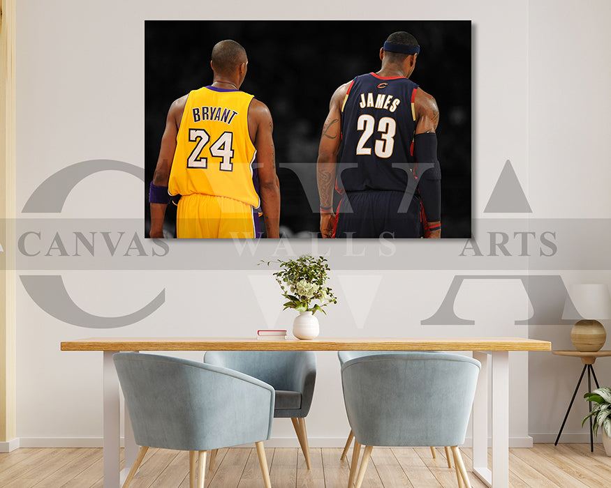 LeBron James Black & White Canvas Art Basketball Canvas Wall Art