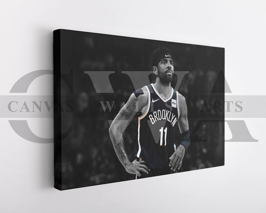 Kyrie Irving Black & White Canvas Art Basketball Canvas Wall Art