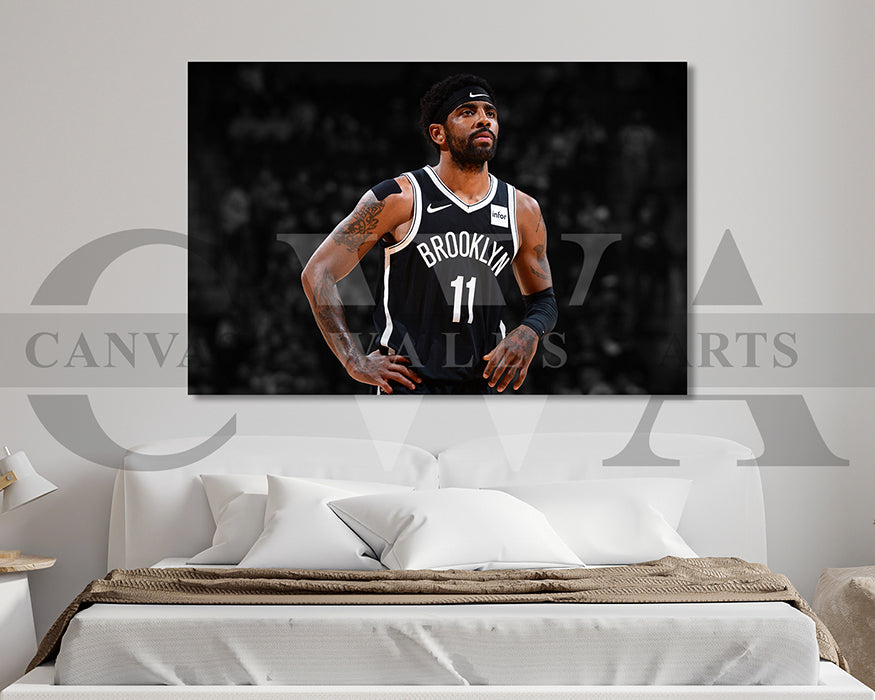 Kyrie Irving Black & White Canvas Art Basketball Canvas Wall Art