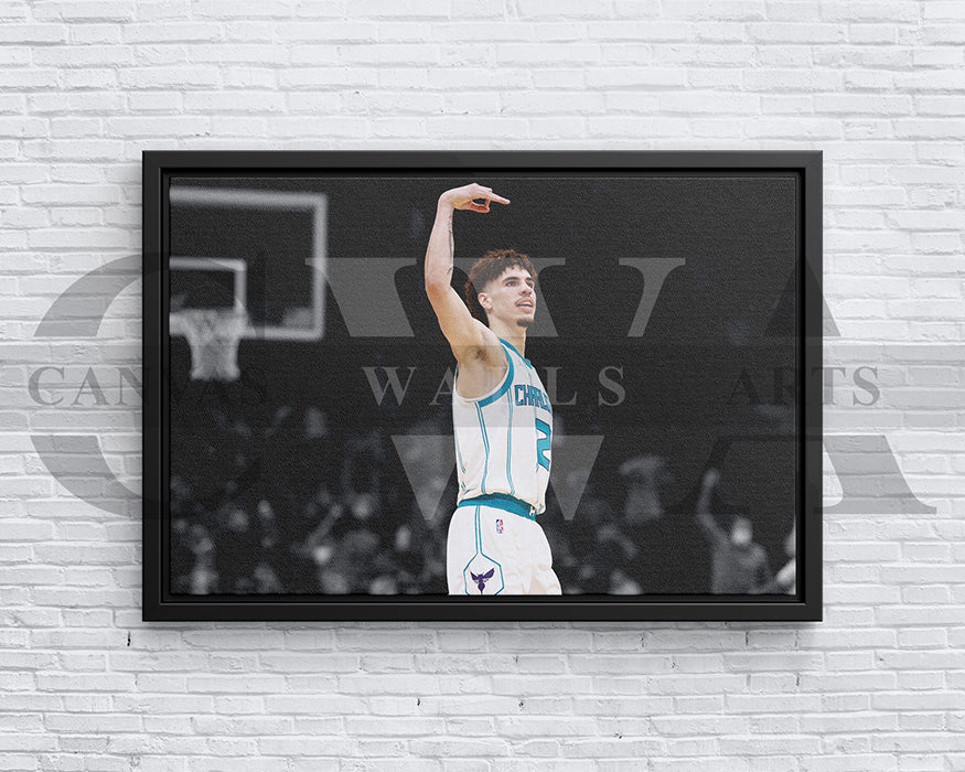 LaMelo Ball Black & White Canvas Art Basketball Canvas Wall Art