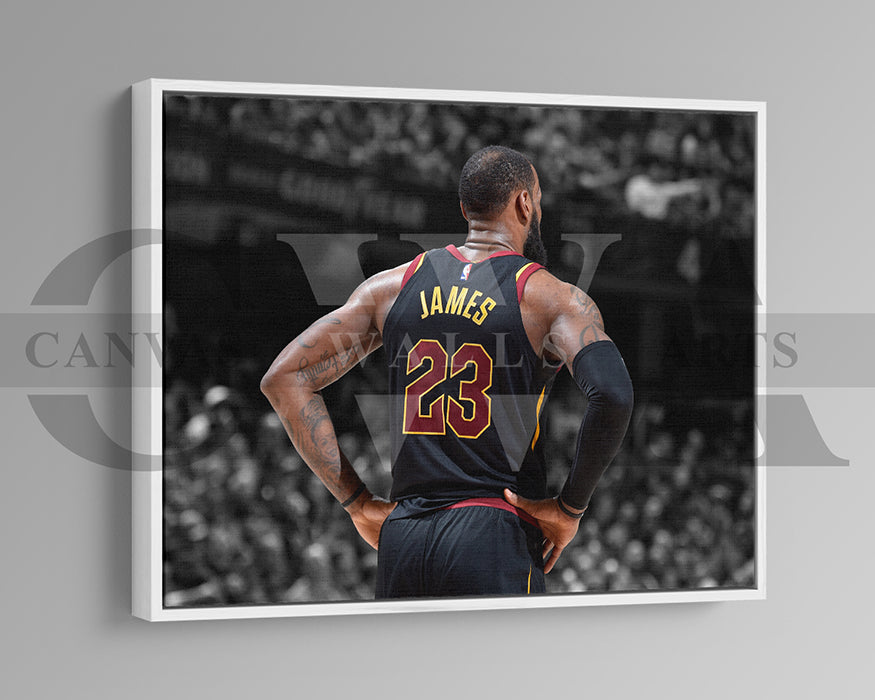 LeBron James Black & White Canvas Art Basketball Canvas Wall Art