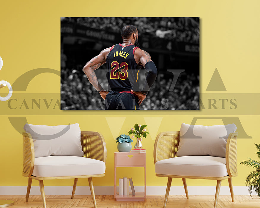 LeBron James Black & White Canvas Art Basketball Canvas Wall Art