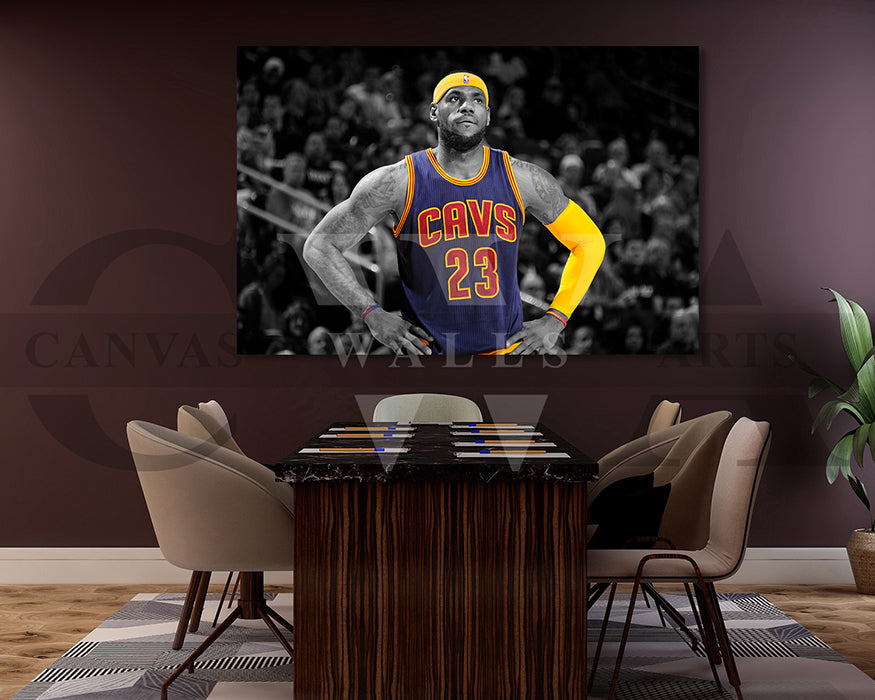 LeBron James Black & White Canvas Art Basketball Canvas Wall Art