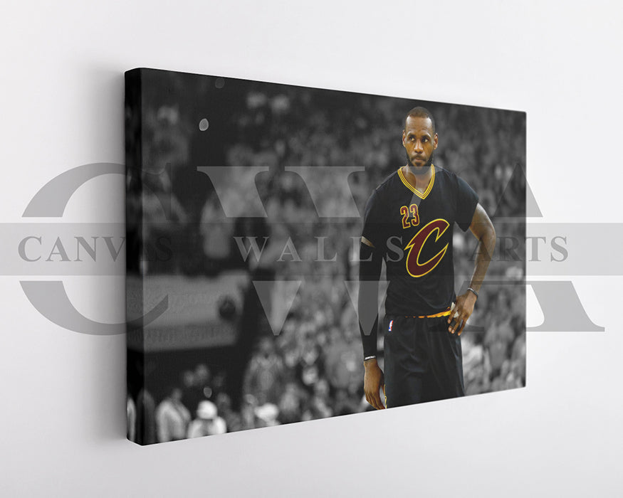 LeBron James Black & White Canvas Art Basketball Canvas Wall Art