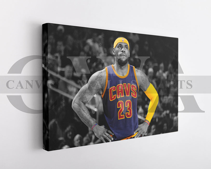 LeBron James Black & White Canvas Art Basketball Canvas Wall Art