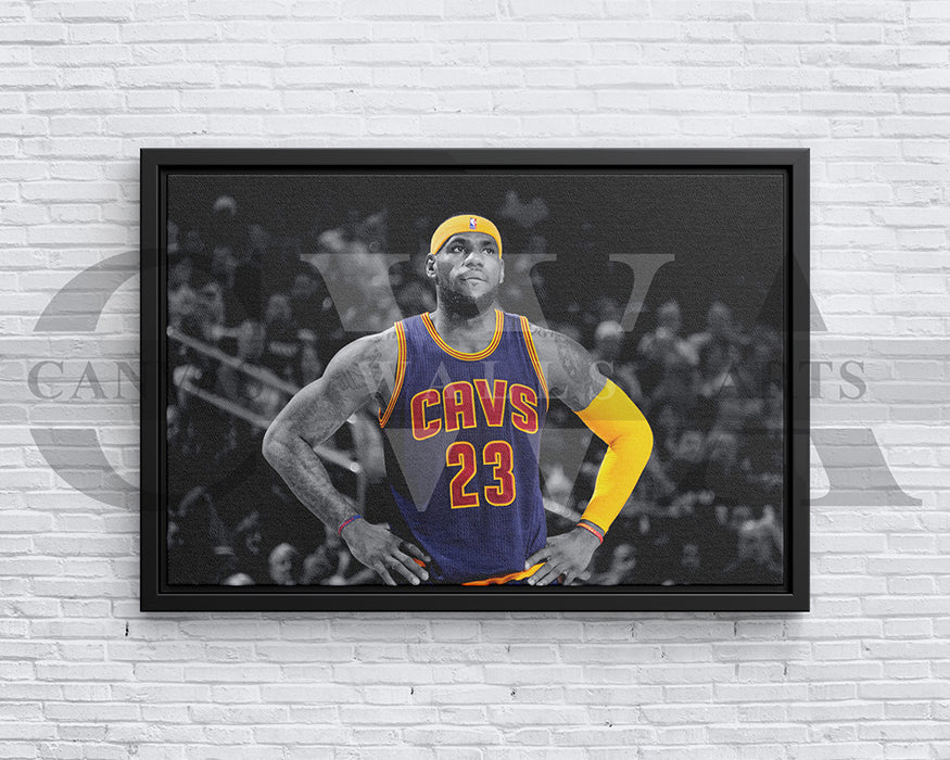 LeBron James Black & White Canvas Art Basketball Canvas Wall Art
