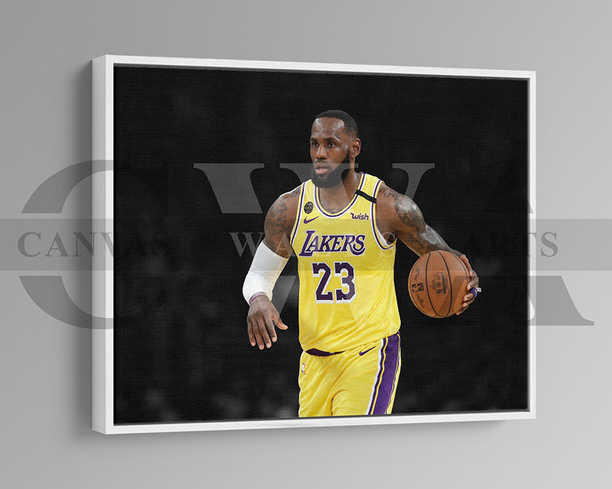 LeBron James Black & White Canvas Art Basketball Canvas Wall Art