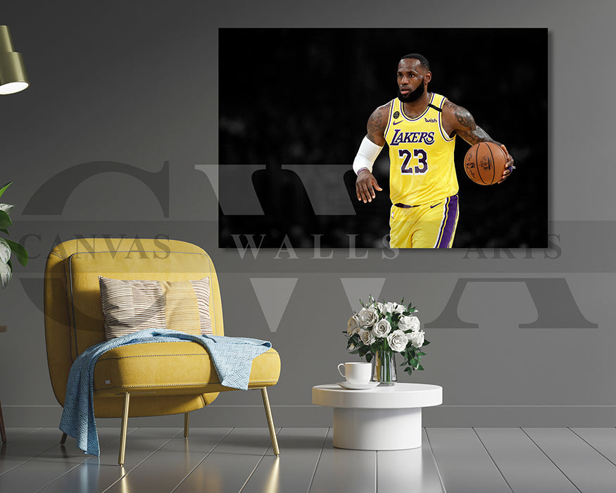 LeBron James Black & White Canvas Art Basketball Canvas Wall Art