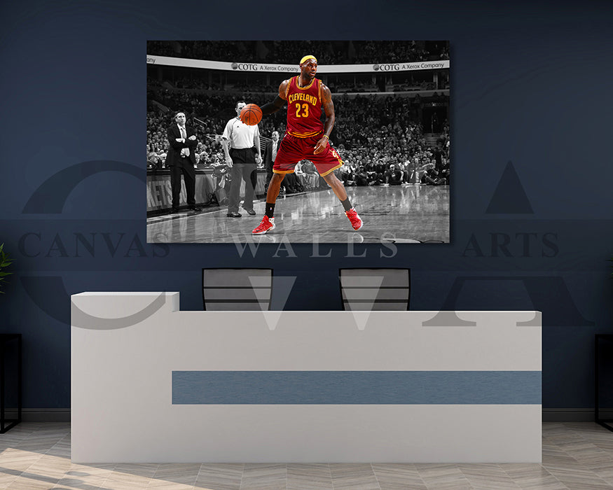 LeBron James Black & White Canvas Art Basketball Canvas Wall Art
