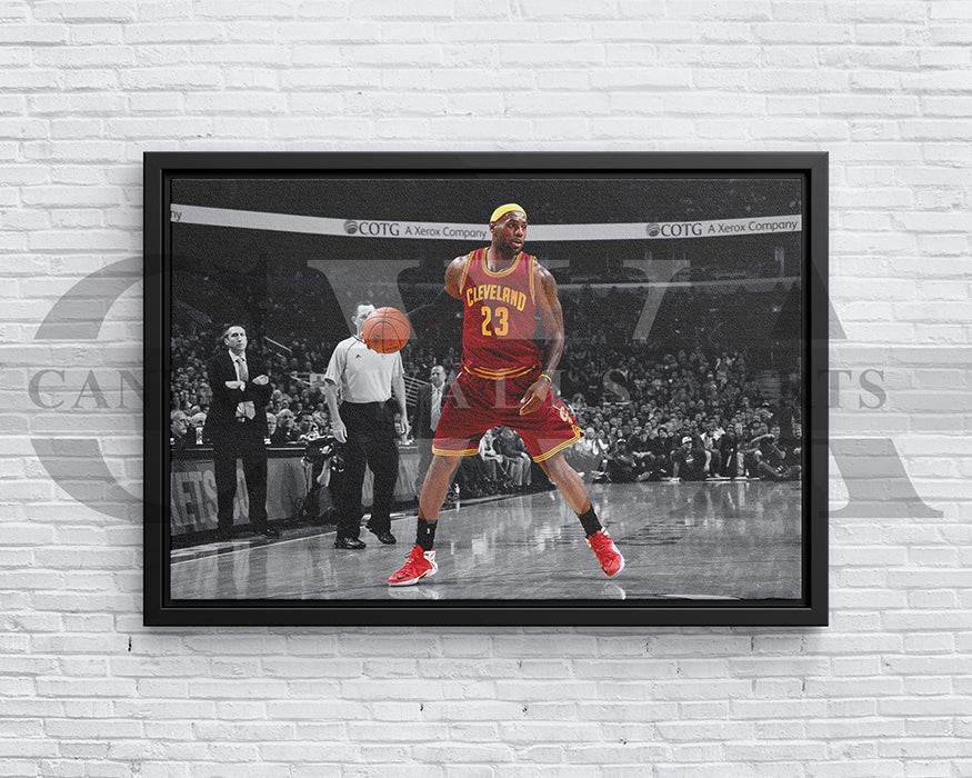 LeBron James Black & White Canvas Art Basketball Canvas Wall Art