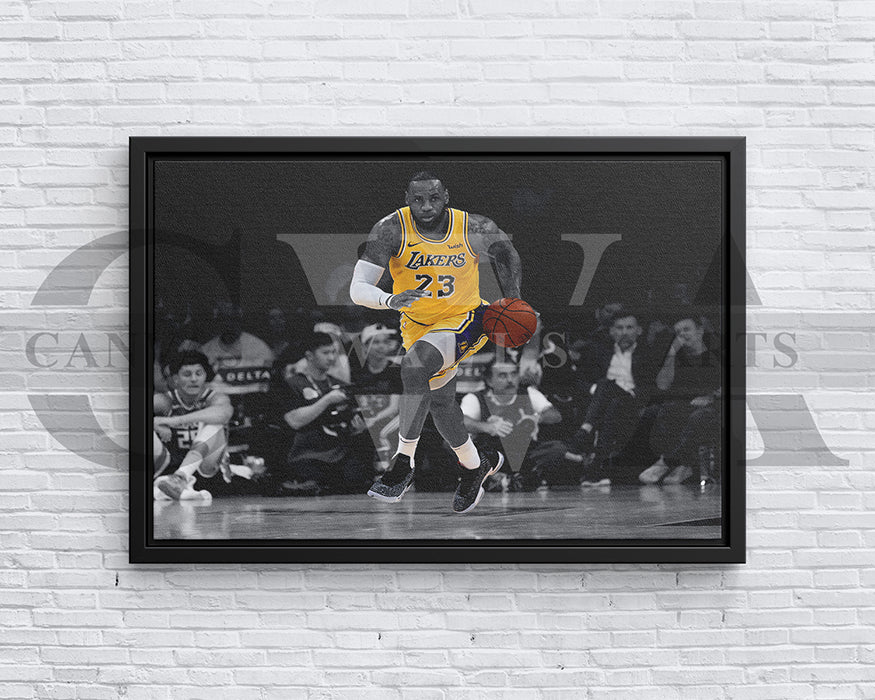 LeBron James Black & White Canvas Art Basketball Canvas Wall Art