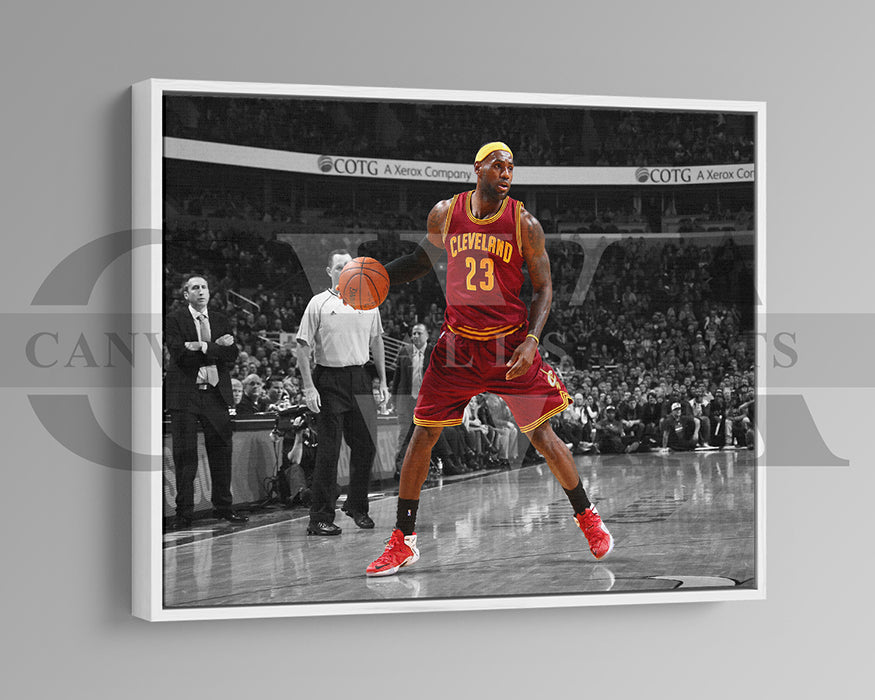 LeBron James Black & White Canvas Art Basketball Canvas Wall Art