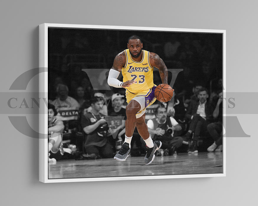 LeBron James Black & White Canvas Art Basketball Canvas Wall Art