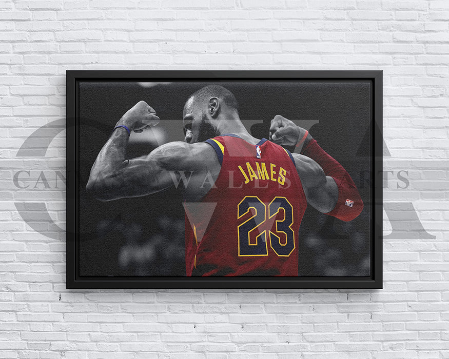 LeBron James Black & White Canvas Art Basketball Canvas Wall Art