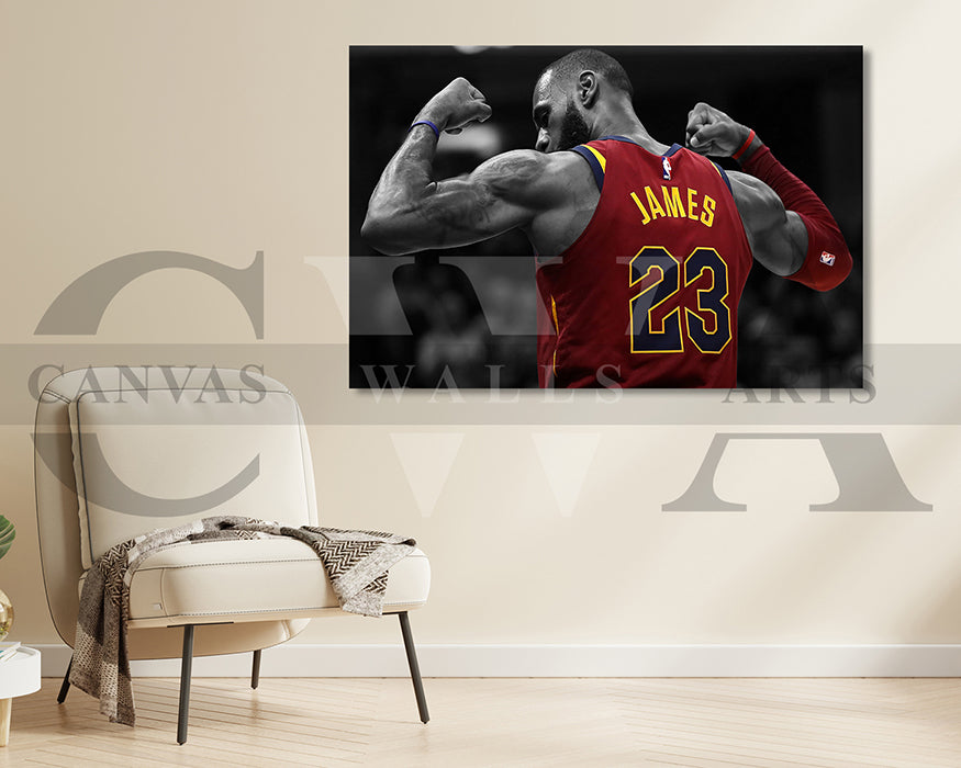 LeBron James Black & White Canvas Art Basketball Canvas Wall Art