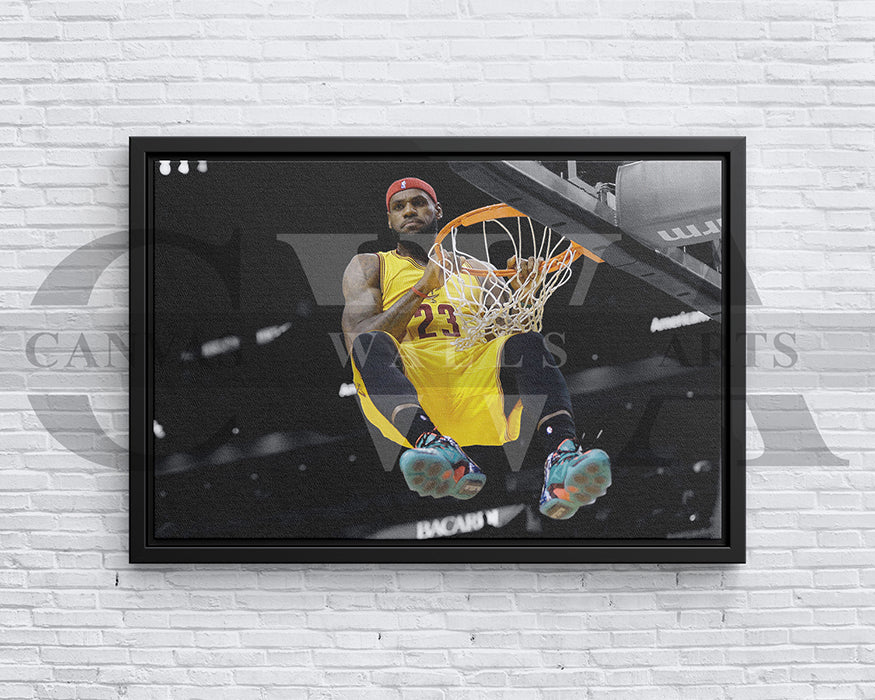 LeBron James Black & White Canvas Art Basketball Canvas Wall Art