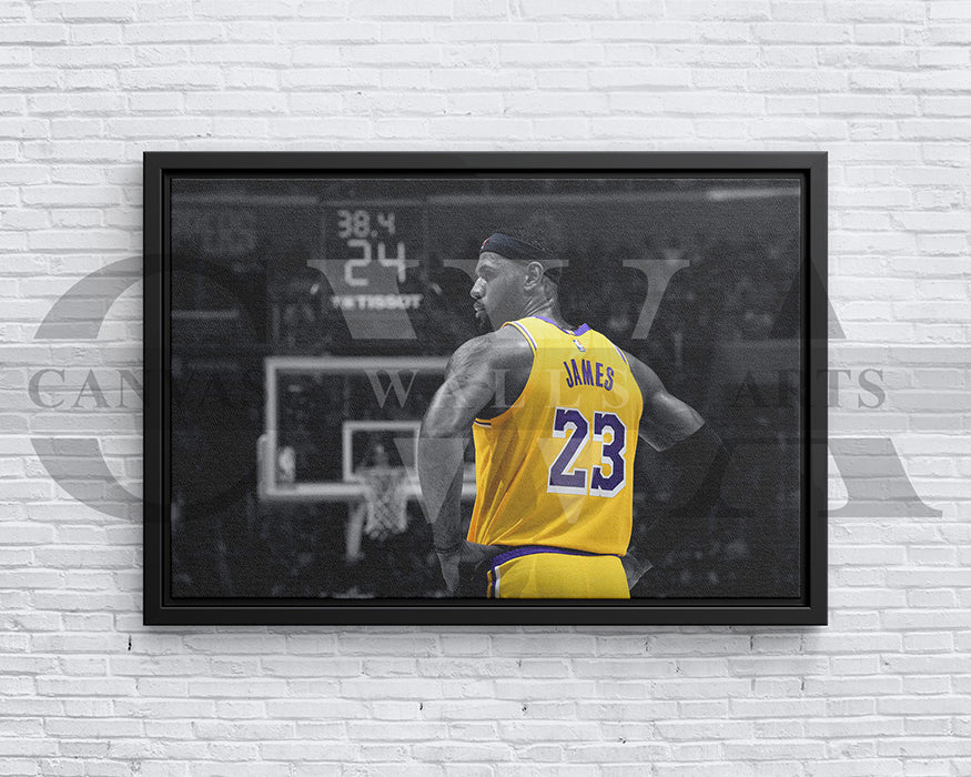 LeBron James Black & White Canvas Art Basketball Canvas Wall Art