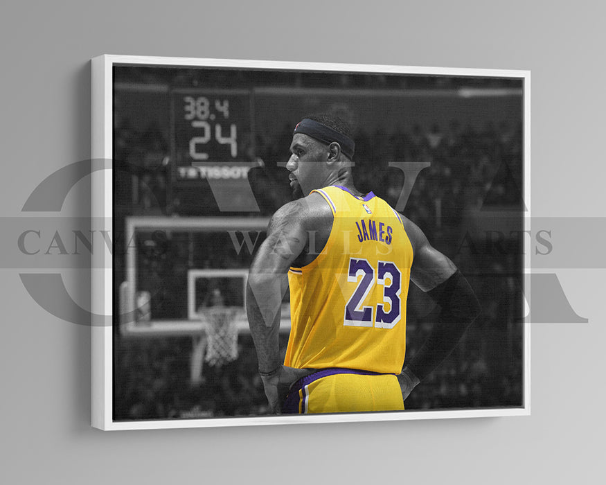 LeBron James Black & White Canvas Art Basketball Canvas Wall Art