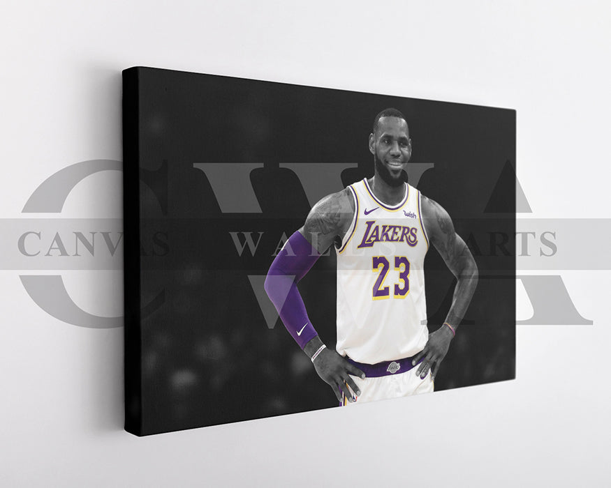 LeBron James Black & White Canvas Art Basketball Canvas Wall Art